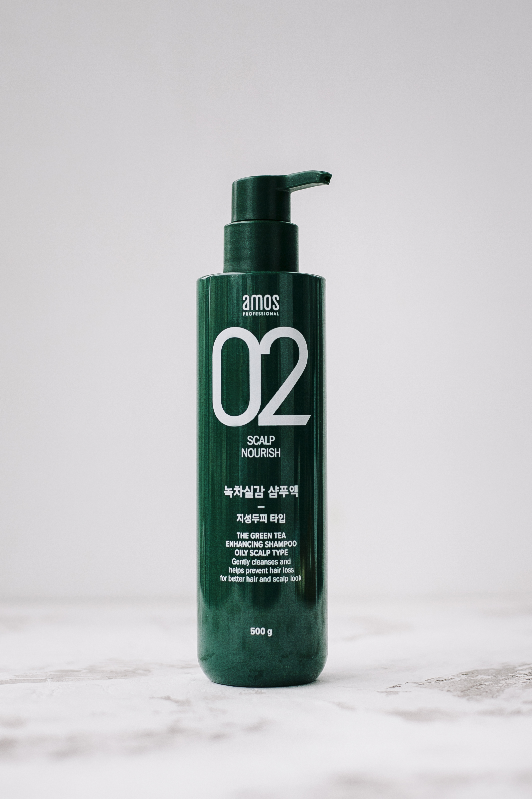 Шампунь для жирной кожи головы AMOS 02 Scalp Nourish The Green Tea Enhancing Shampoo (Oily) 500ml
