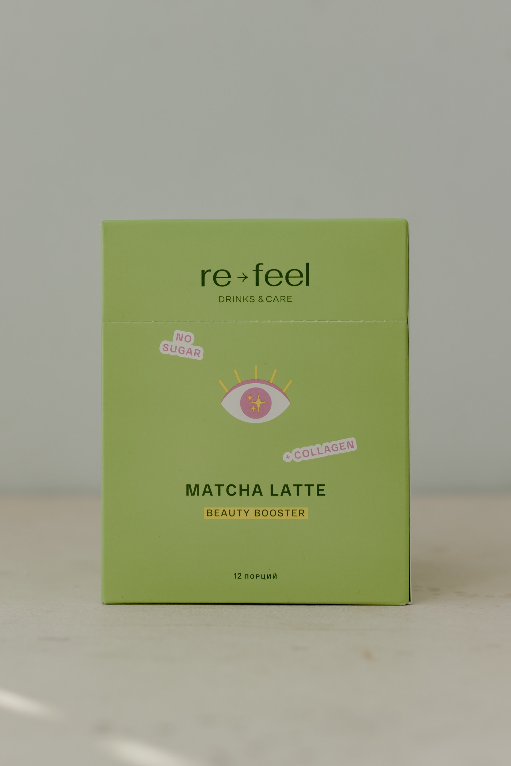 Кокосовая матча с коллагеном Re-feel Coconut Matcha Latte + Collagen 12 саше - фото 1