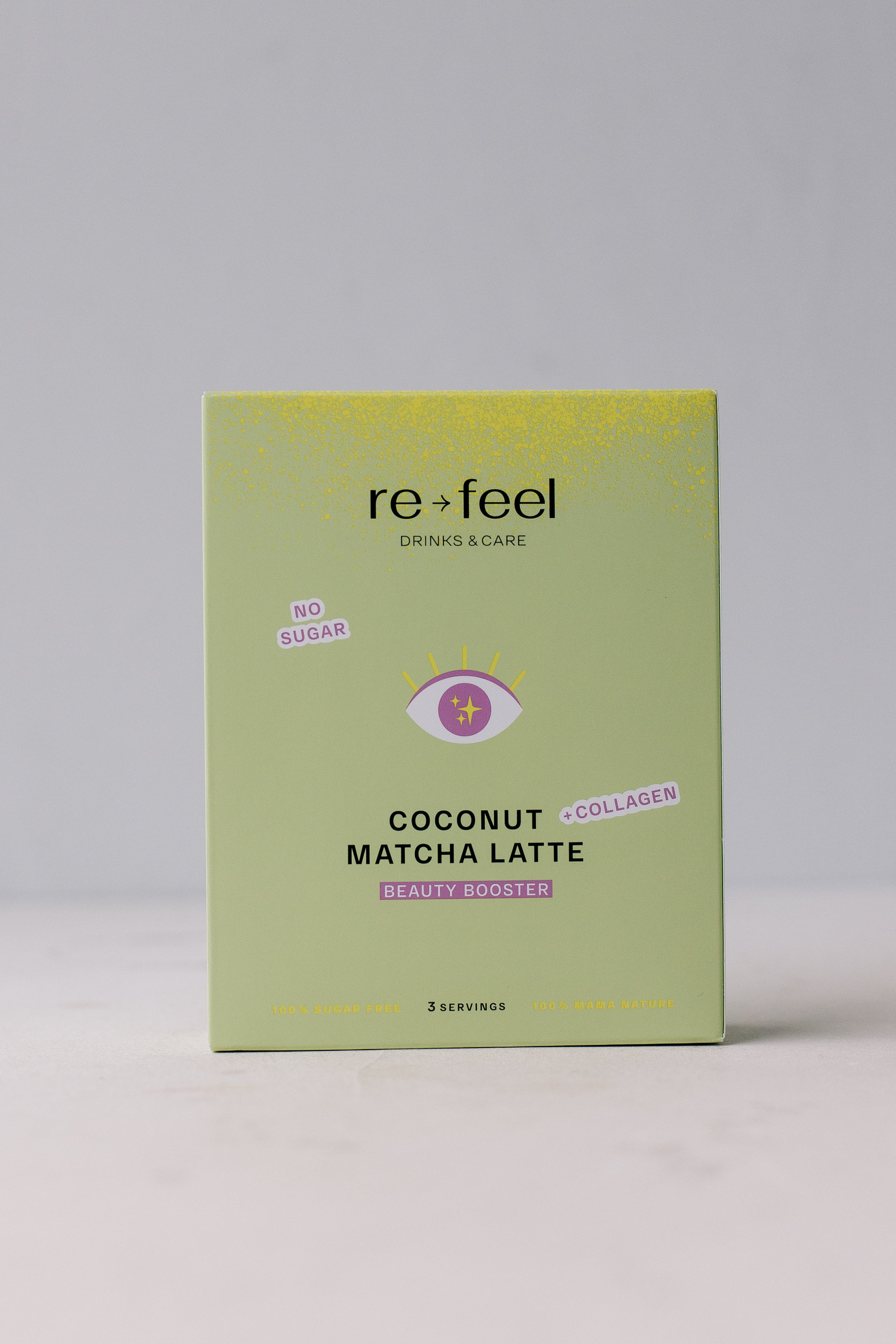 Кокосовая матча с коллагеном Re-feel Coconut Matcha Latte + Collagen 3 саше - фото 1