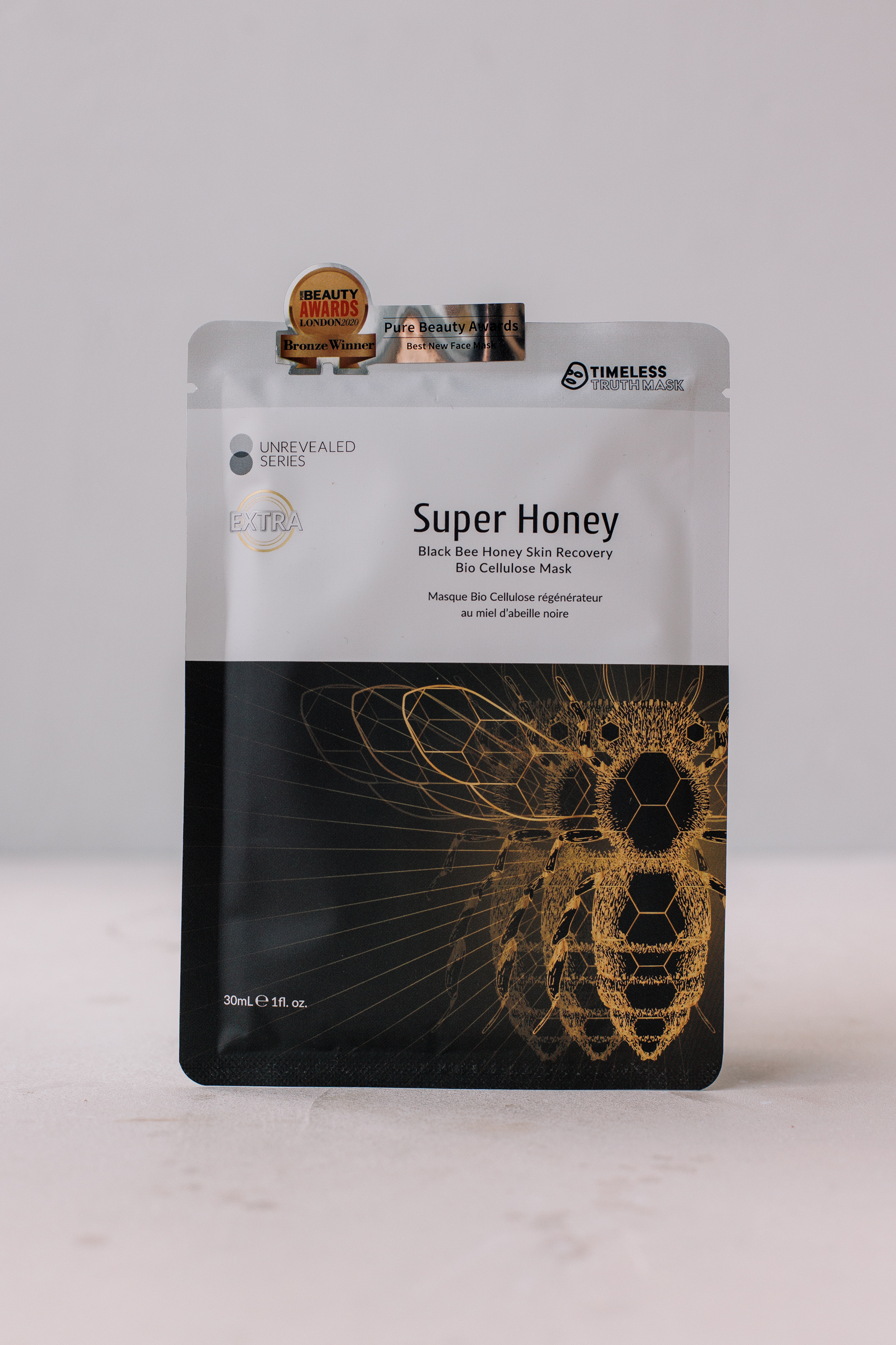 BU// Маска с экстрактом черной пчелы Timeless Truth Mask Black Bee Honey Skin Recovery Bio Cellulose Mask 30ml