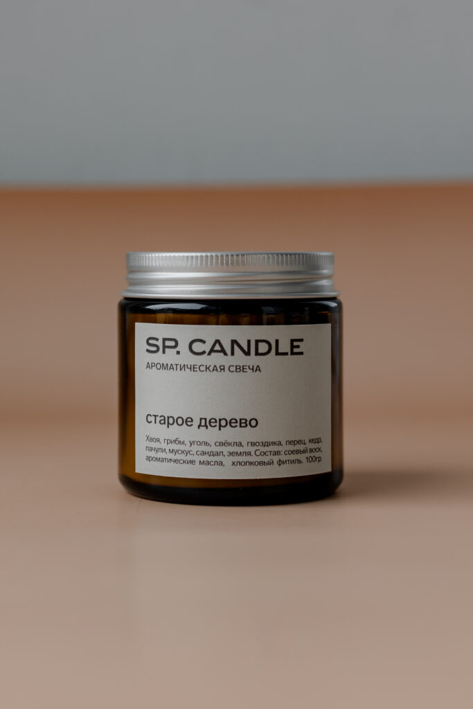 SP. CANDLE Ароматическая свеча Старое дерево, 100г