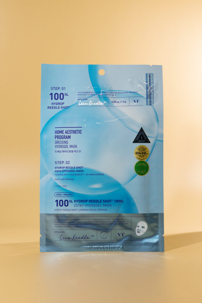 Увлажняющая двухэтапная маска для лица с микроиглами VT Hydrop Reedle Shot® 100HL 2Step Hydrogel Mask 1.5g + 33g