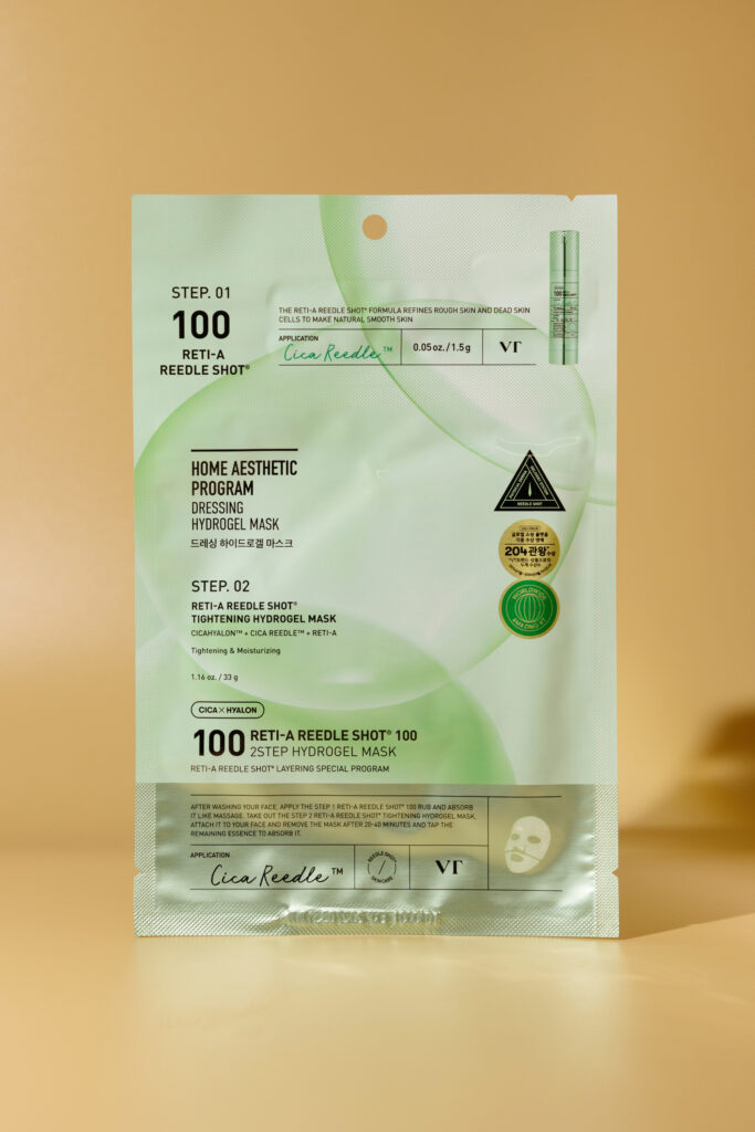 Двухэтапная маска для лица с ретинолом и микроиглами VT Reti-A Reedle Shot® 100 2step Hydrogel Mask 1.5g + 33g