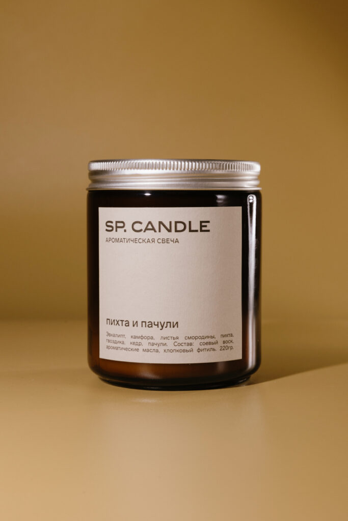 Ароматическая свеча Пихта и пачули SP. CANDLE 220г