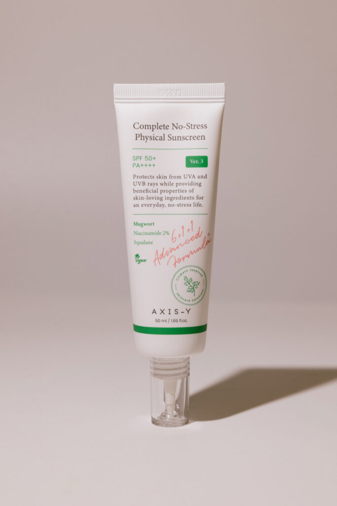Лёгкий санскрин на физических фильтрах AXIS-Y Complete No Stress Physical Sunscreen SPF50+ PA++++ 50ml
